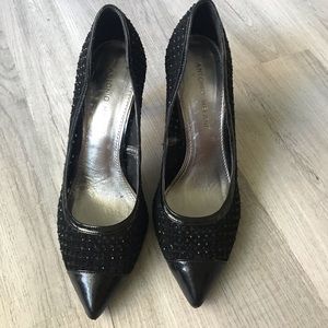 Antonio Melani Black Heels w/ Jewels